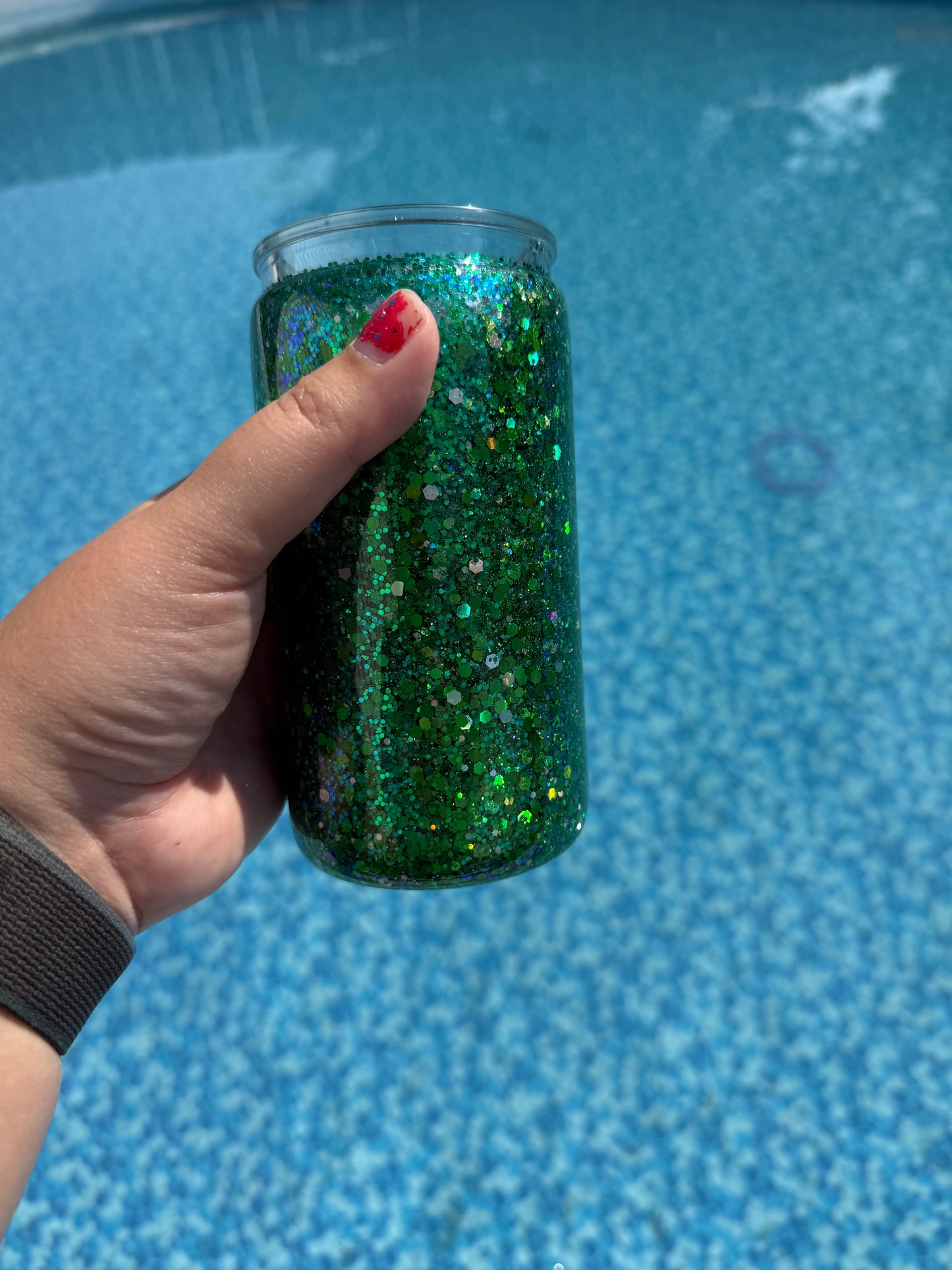 16oz Green; White (#34)