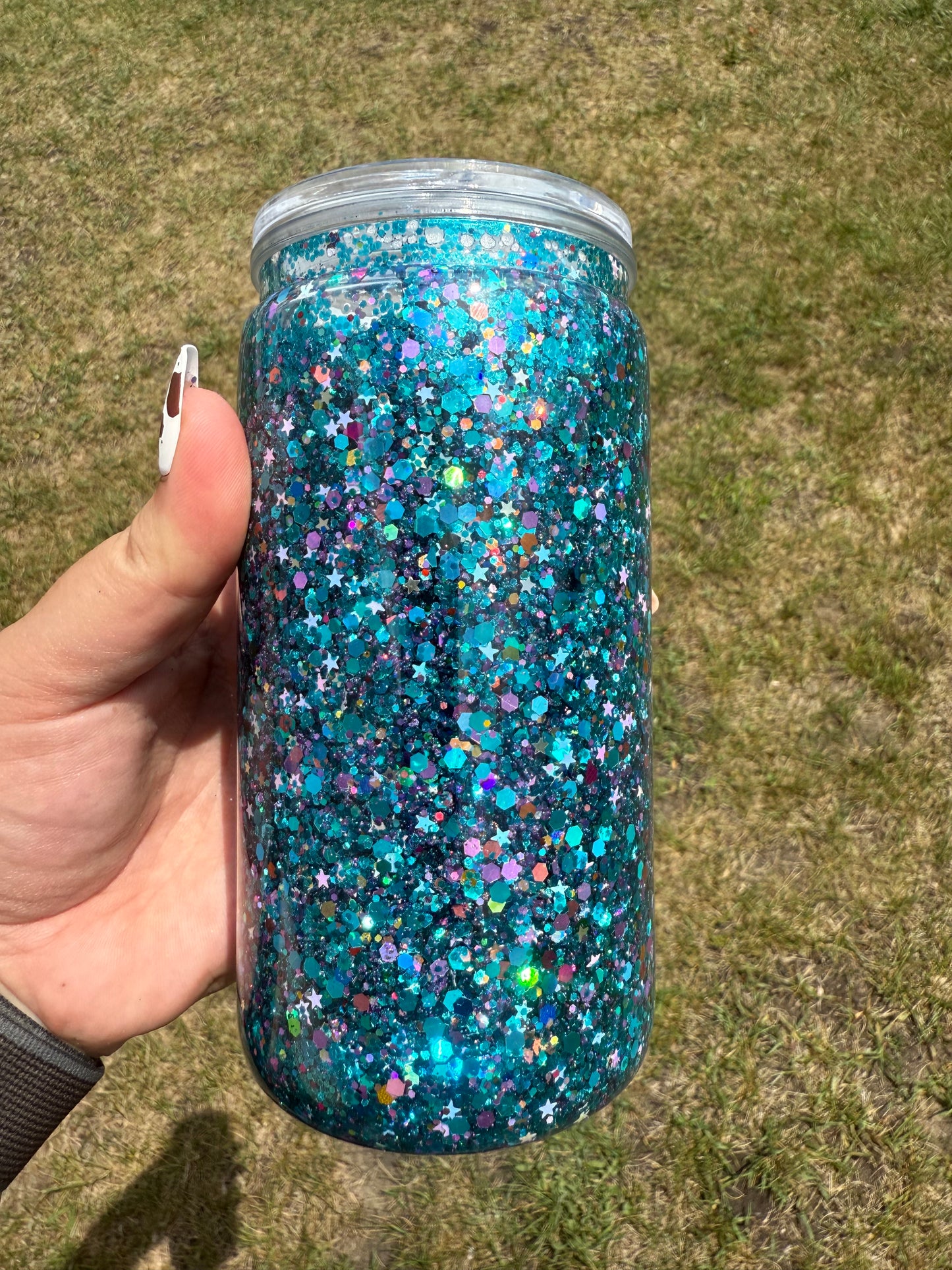 16oz Turquoise/purple; Stars (Fast Flow) (#33)