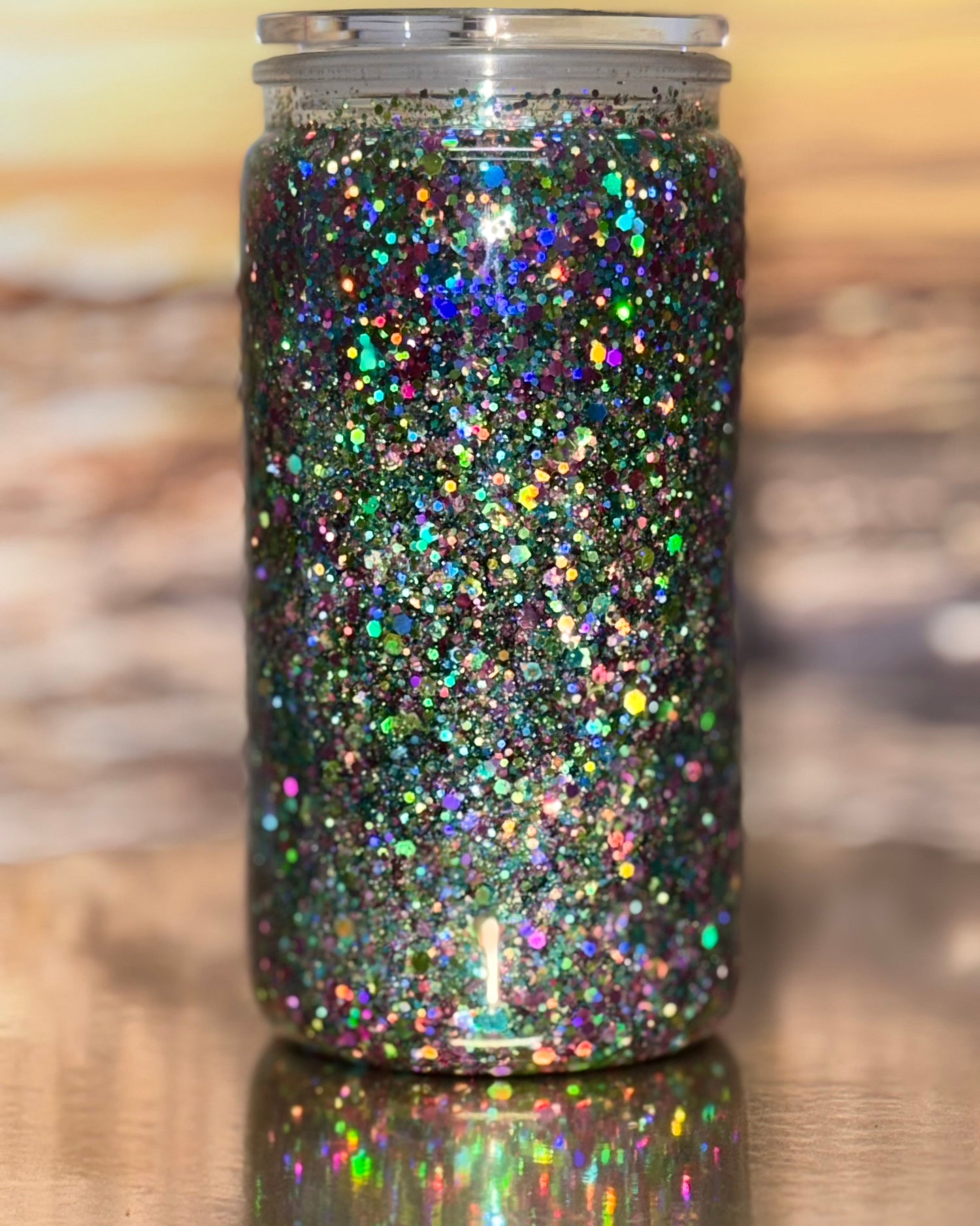 16oz Plastic Pre-Glittered Cups