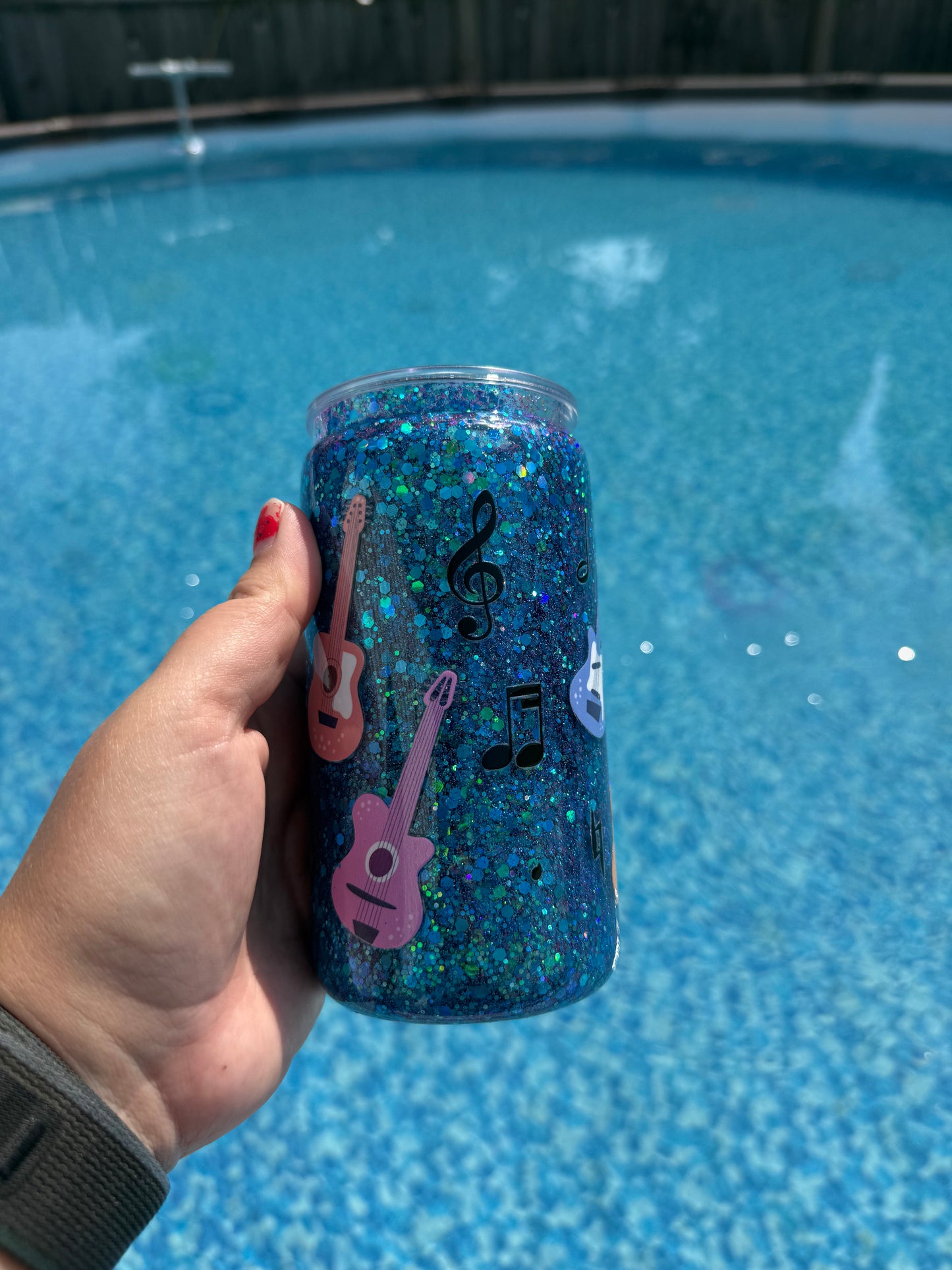 16oz Pink & Blue *Guitar decal* (Slow Flow) (#18)