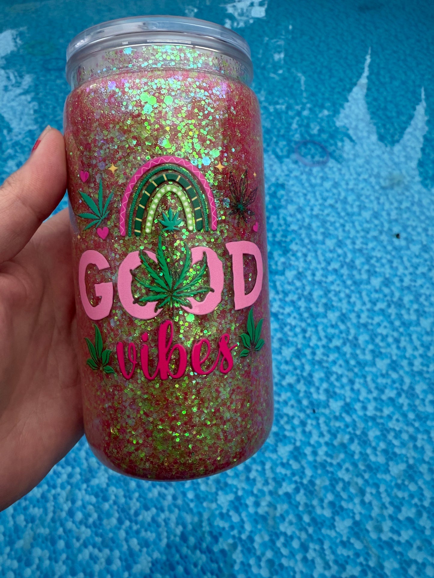 16oz Pink & Green (Slow Flow) (#21)