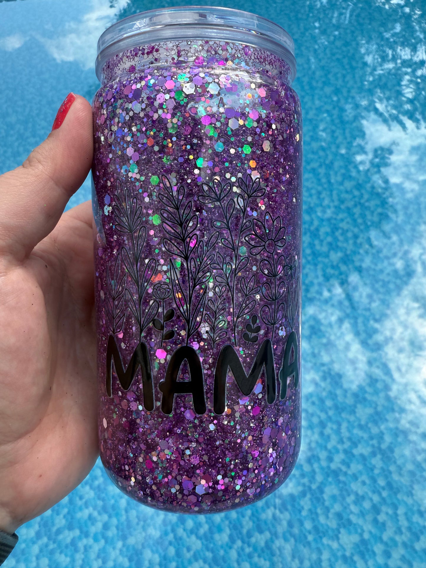 16oz Purple/flowers (Medium Flow) (#24) *Mama